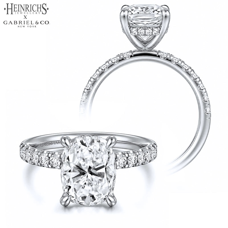 1.50ctr-3.00ctr Elongated Cushion Cut Lab Grown Diamond Ring Tailor Made