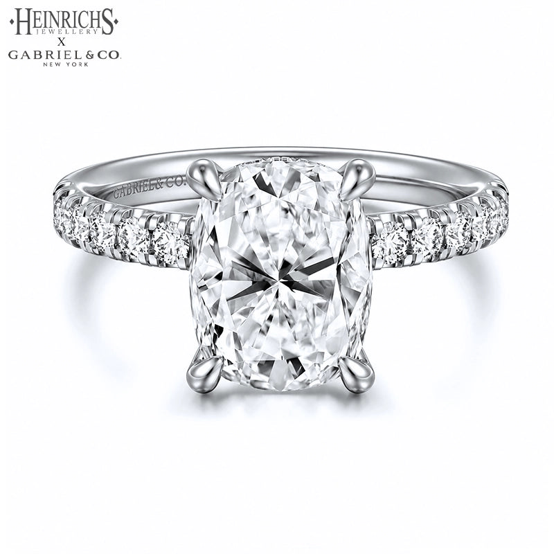 1.50ctr-3.00ctr Elongated Cushion Cut Lab Grown Diamond Ring Tailor Made