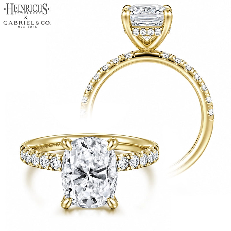 1.50ctr-3.00ctr Elongated Cushion Cut Lab Grown Diamond Ring Tailor Made
