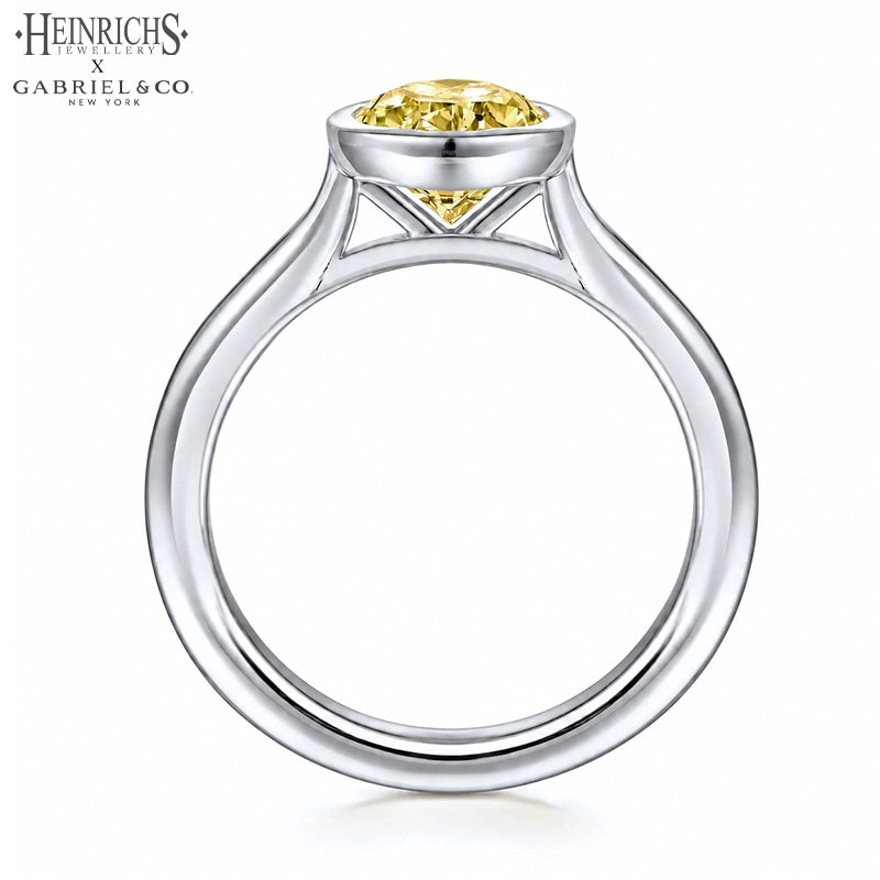 1.25ctr-2.50ctr Oval Cut Lab Grown Canary Yellow Diamond Ring