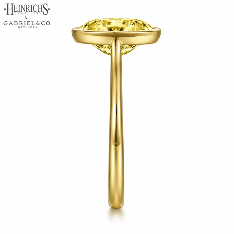 1.25ctr-2.50ctr Oval Cut Lab Grown Canary Yellow Diamond Ring