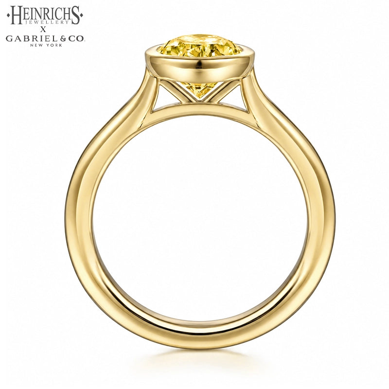 1.25ctr-2.50ctr Oval Cut Lab Grown Canary Yellow Diamond Ring