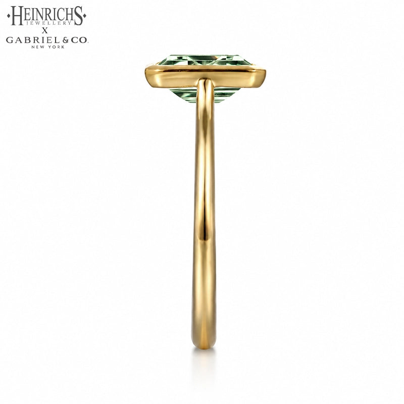 1.25ctr-2.50ctr Emerald Cut Lab Grown Sage Green Diamond Ring