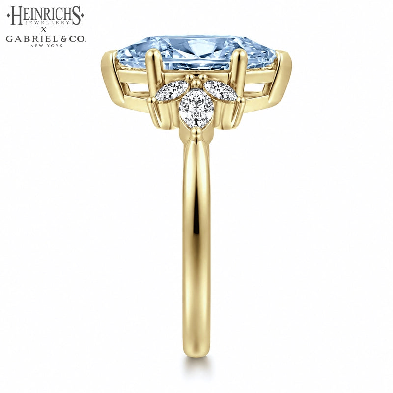 1.25ctr-2.50ctr Marquise Cut Lab Grown Blue Diamond Ring