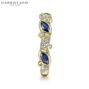 14kt Vintage Milgrain Sapphire & Diamond Ring