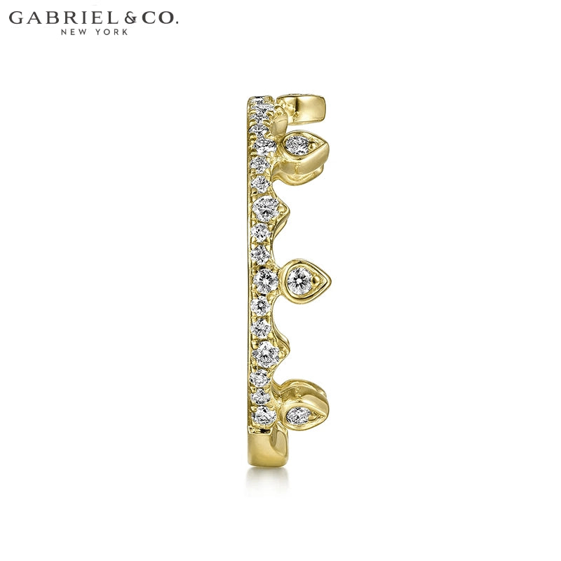 0.33ctw Natural Diamond French Pavé Crown Ring 4.1mm