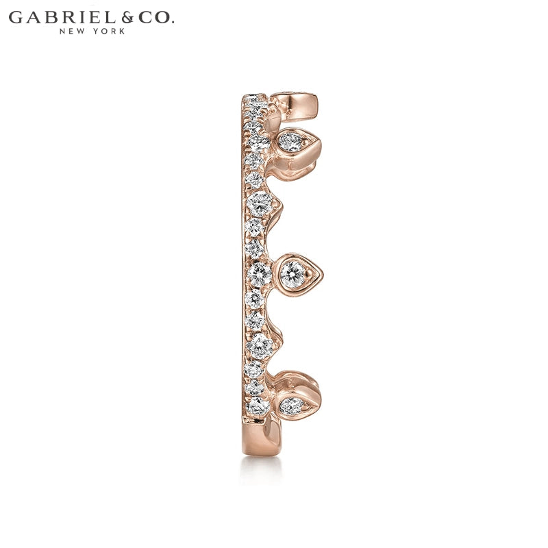 0.33ctw Natural Diamond French Pavé Crown Ring 4.1mm