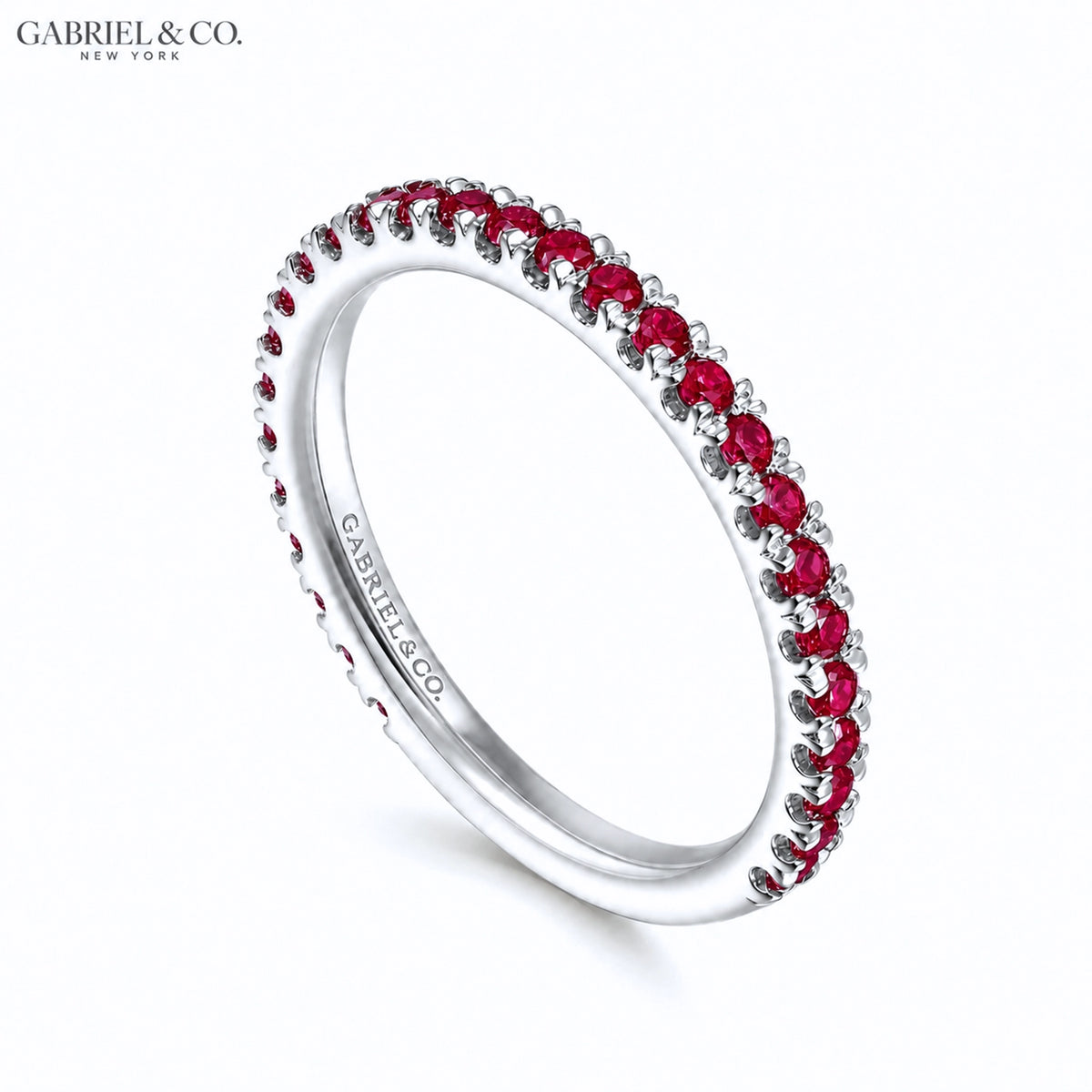 Genuine Ruby French U-Pavé Ring 1.9mm