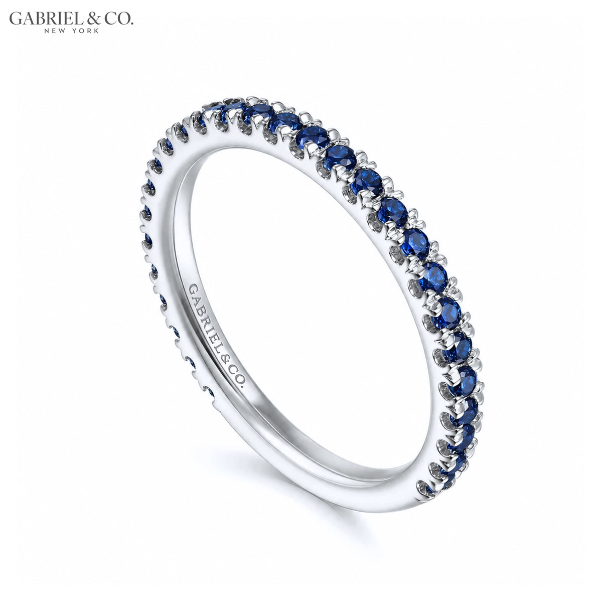 Genuine Sapphire French U-Pavé Ring 1.9mm