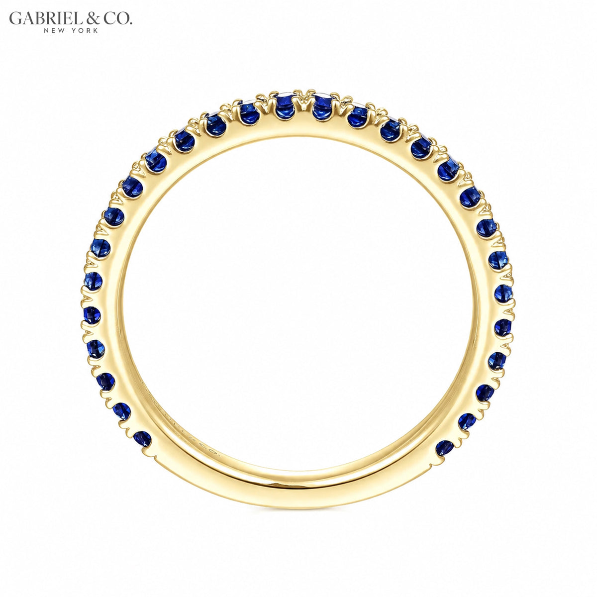 Genuine Sapphire French U-Pavé Stackable Ring