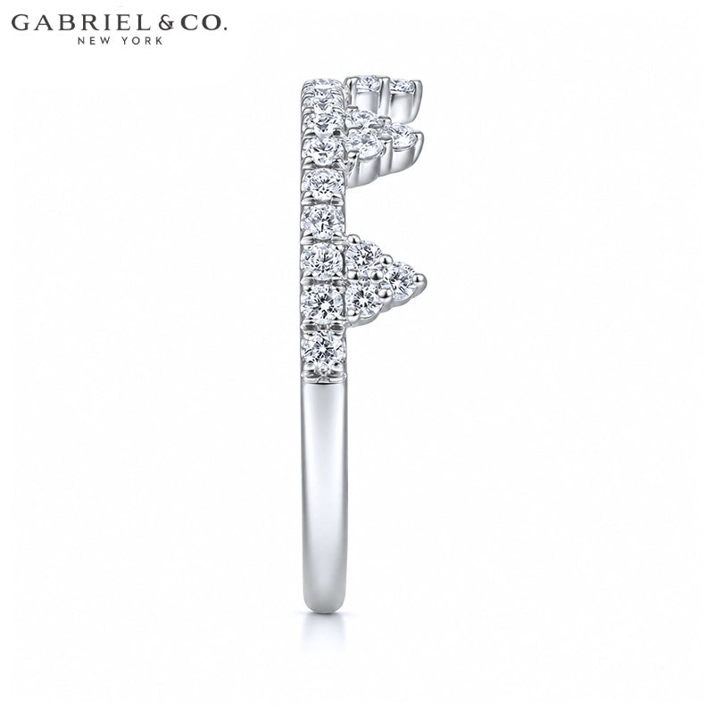 0.45ctw Natural Diamond French Pavé Crown Ring 5.0mm