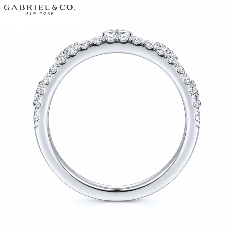 0.45ctw Natural Diamond French Pavé Crown Ring 5.0mm