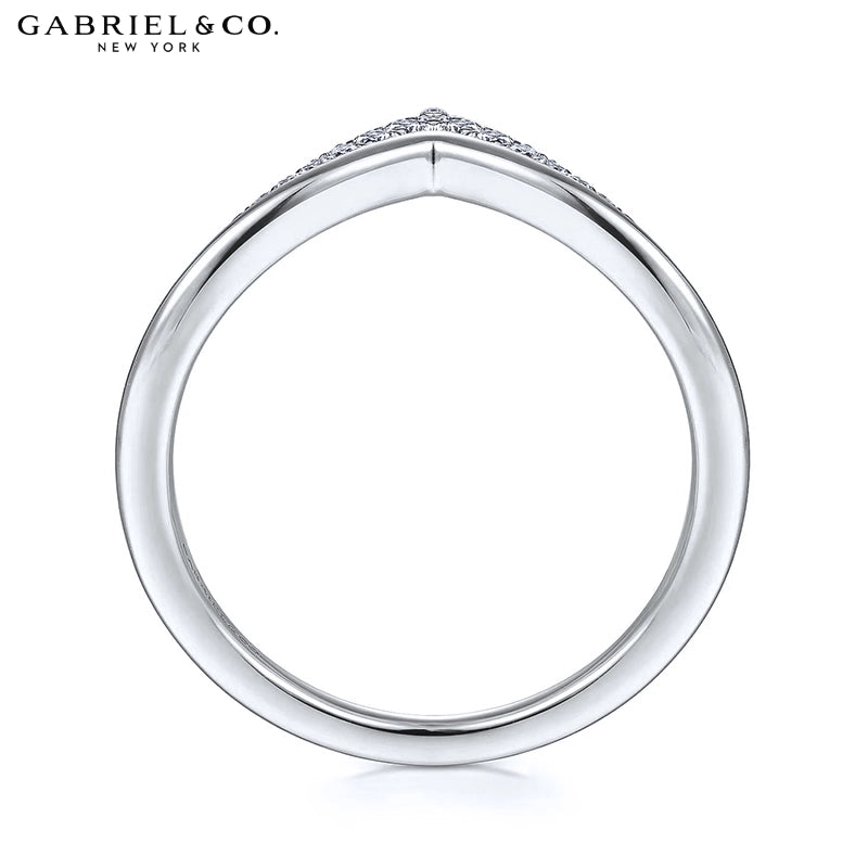 Natural Diamond French Pavé Chevron Ring