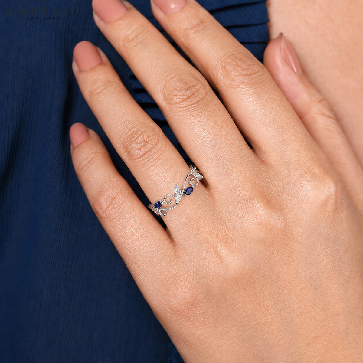 Genuine Sapphire & Diamond Vintage Milgrain Ring