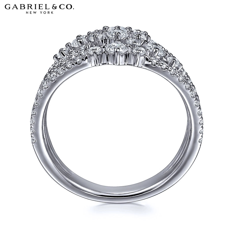 14kt Natural Diamond Multi-band Ring
