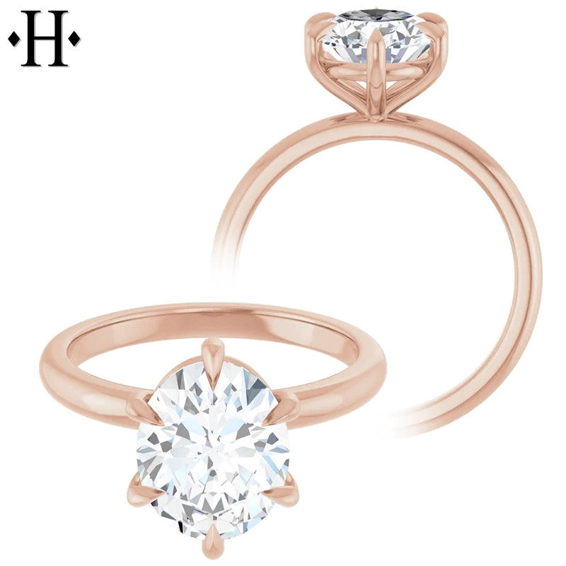 1.00ctr-3.00ctr Oval Cut Lab Grown Diamond Ring Tailor Made