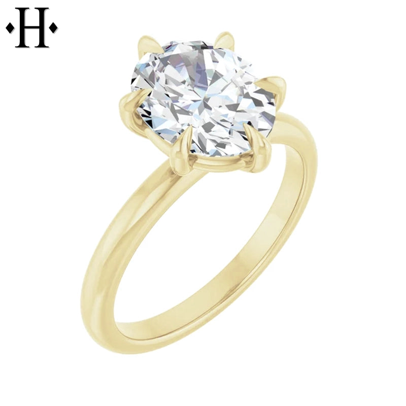 1.00ctr-3.00ctr Oval Cut Lab Grown Diamond Ring Tailor Made