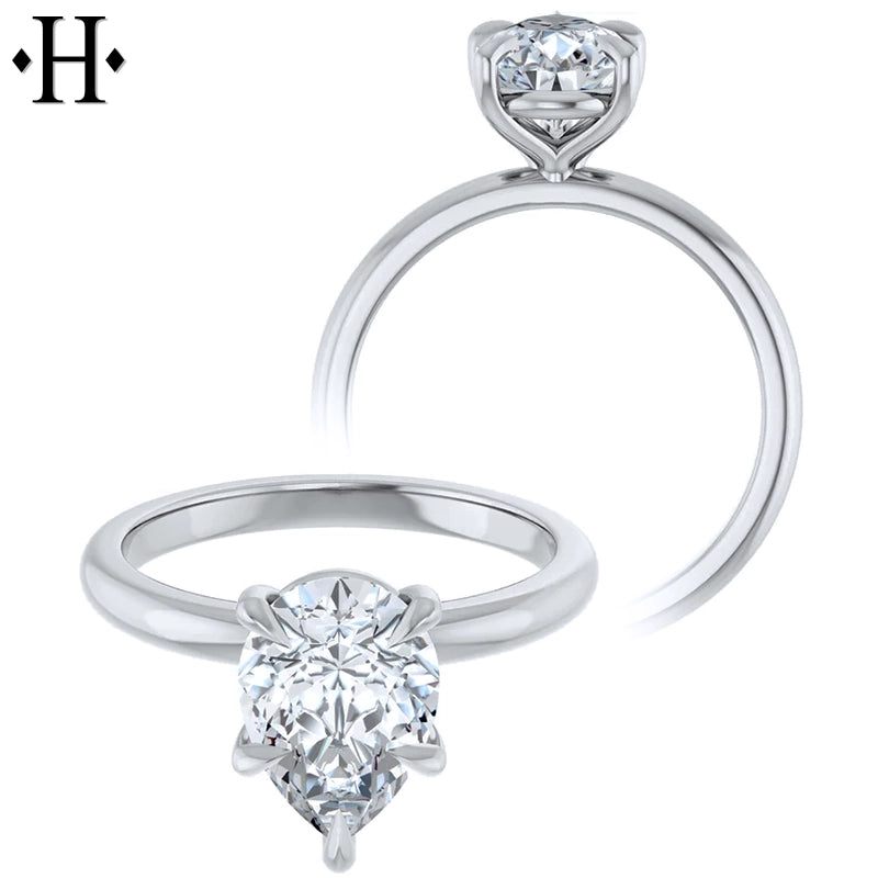 1.00ctr-3.00ctr Pear Cut Diamond Customizable Ring Tailor Made