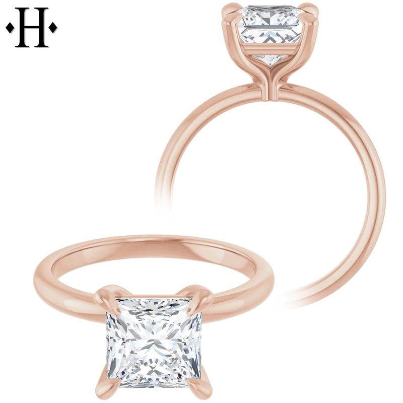 1.00ctr-2.00ctr Princess Cut Lab Grown Diamond Ring