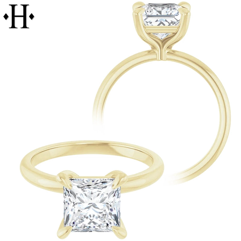 1.00ctr-2.00ctr Princess Cut Lab Grown Diamond Ring