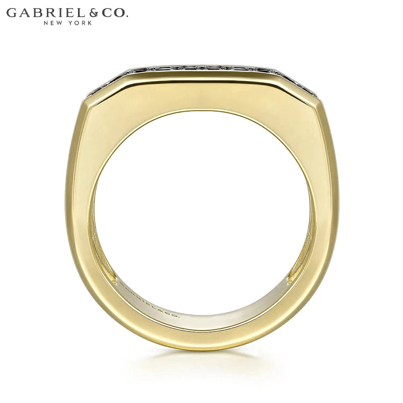 14kt Black Diamond High Polish Ring 8.0mm