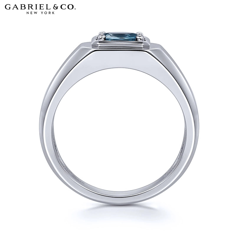 Sterling Silver Genuine London Blue Topaz High Polish Ring