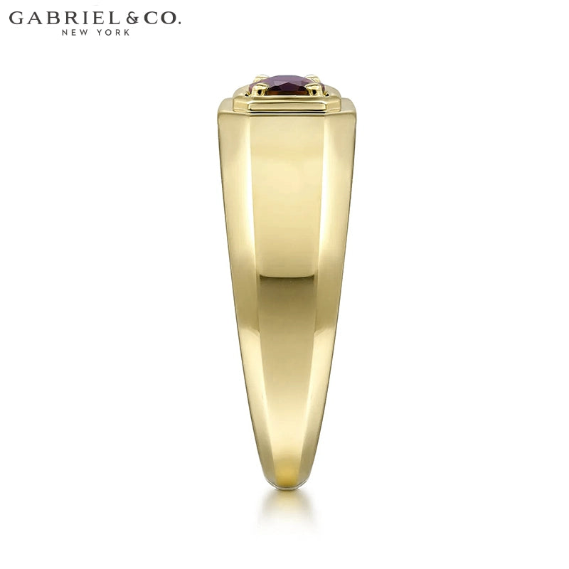 14kt Genuine Garnet High Polish Ring