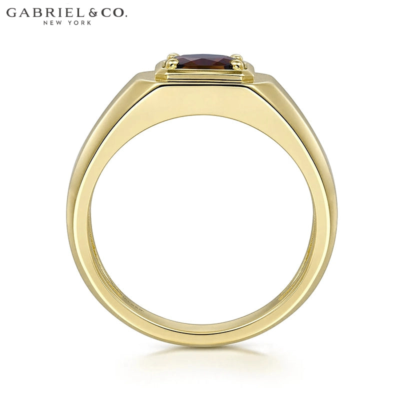 14kt Genuine Garnet High Polish Ring
