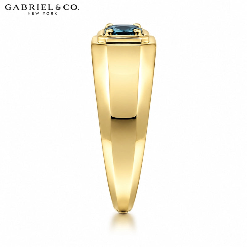 14kt Genuine London Blue Topaz High Polish Ring