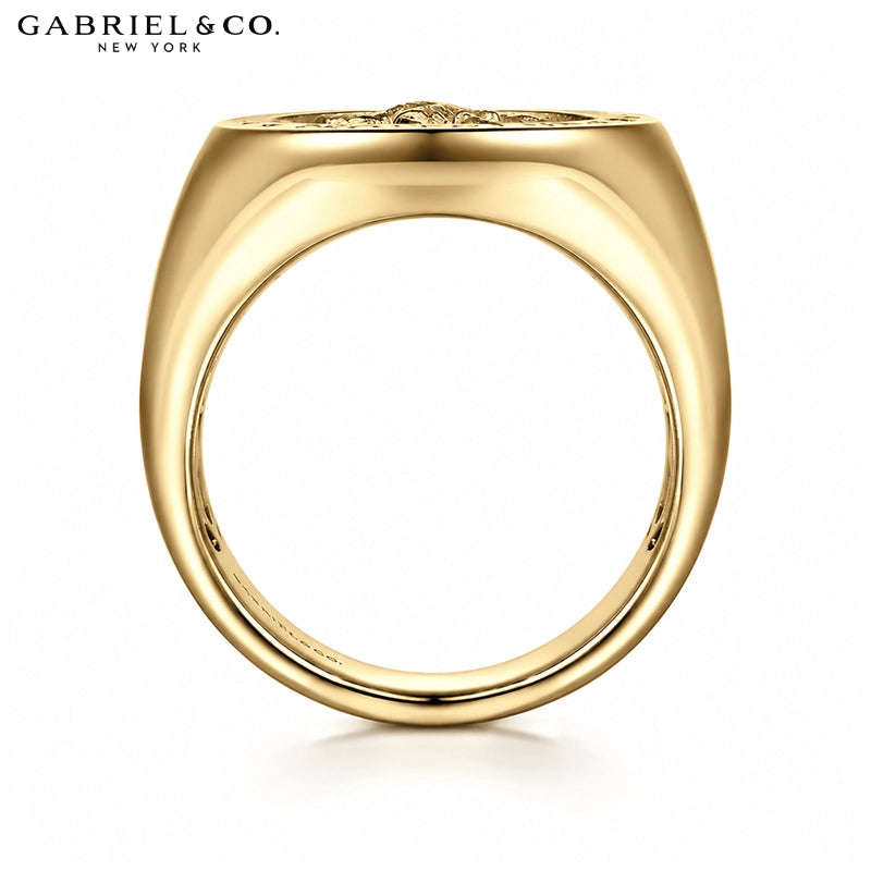 14kt Saint Christopher Signet Ring