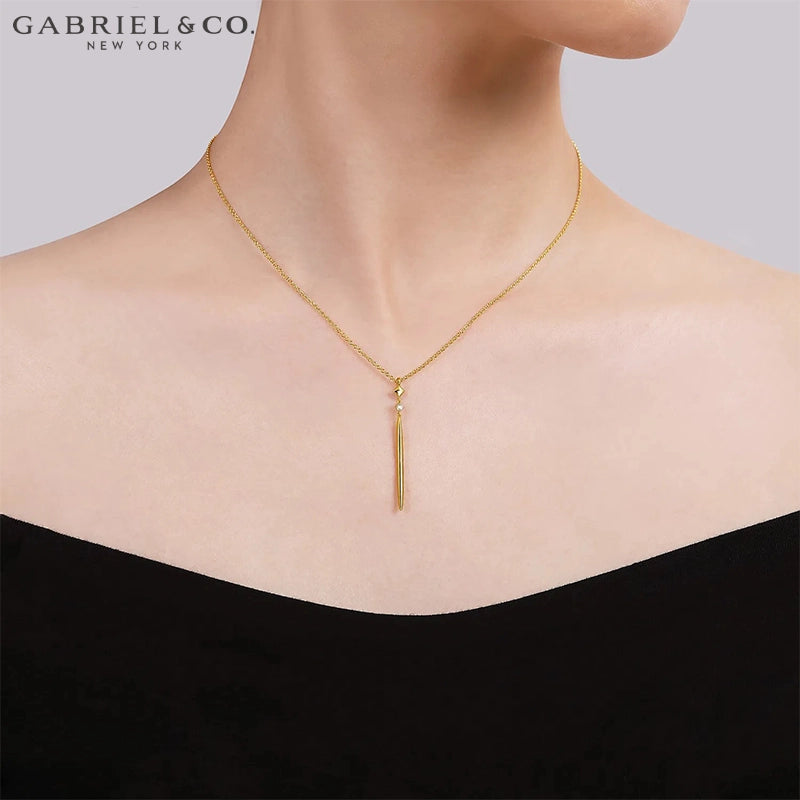 14kt Natural Diamond Drop Necklace