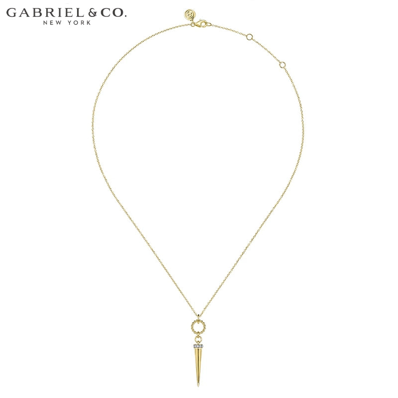 14kt Natural Diamond Drop Necklace