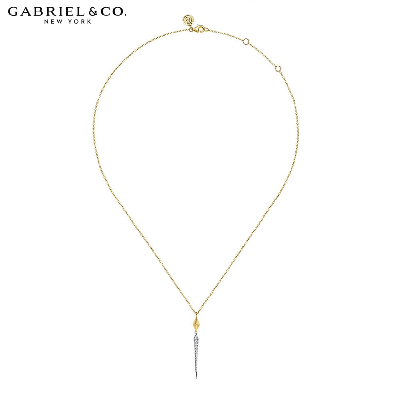 14kt Natural Diamond Drop Necklace