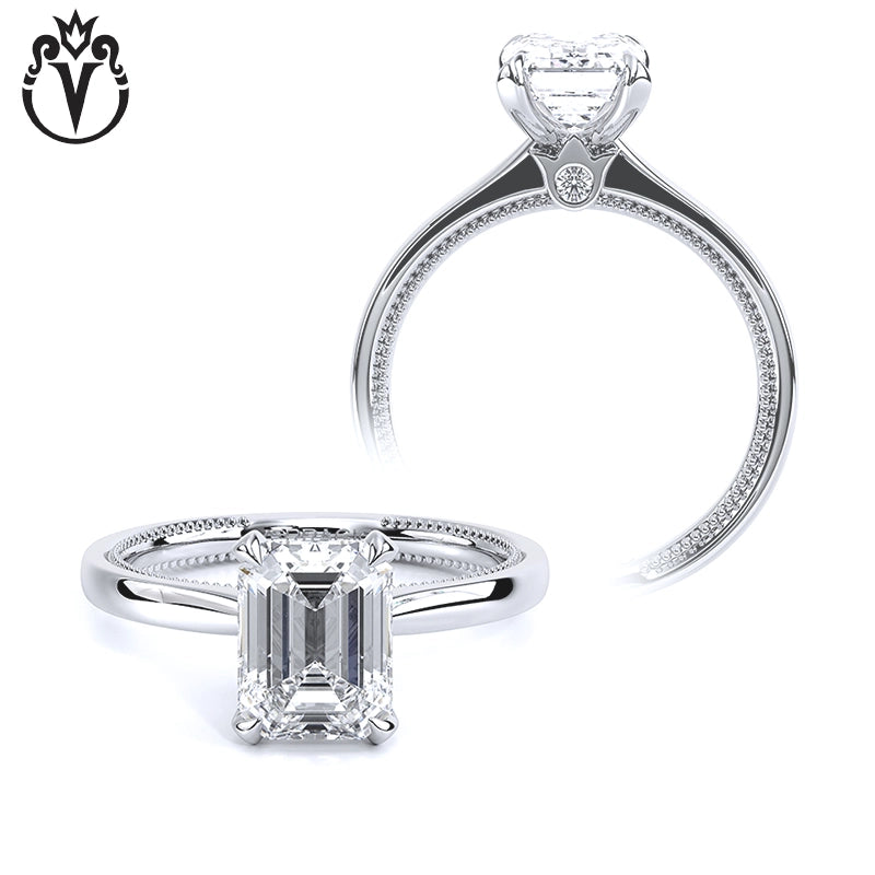 1.00ctr-3.00ctr Emerald Cut Lab Grown Diamond Ring Tailor Made