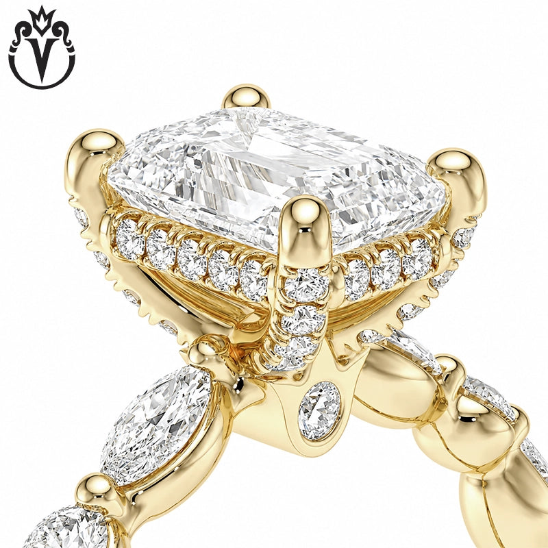 1.50ctr-3.00ctr Emerald Cut Lab Grown Diamond Ring Tailor Made