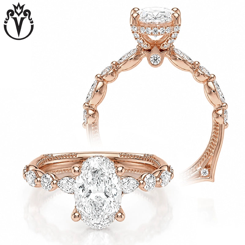 1.50ctr-3.00ctr Oval Cut Lab Grown Diamond Ring Tailor Made