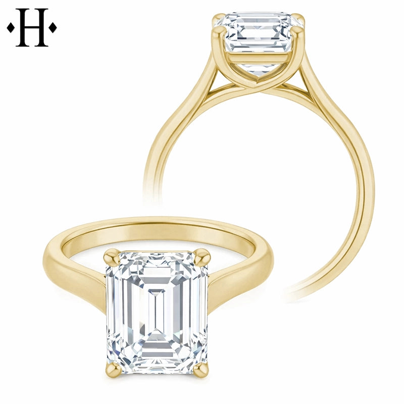 3.00ctr-5.00ctr Emerald Cut Lab Grown Diamond Ring Tailor Made