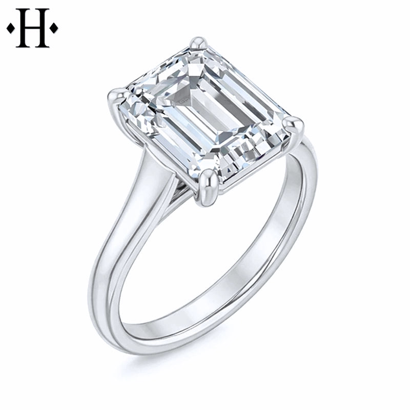 3.00ctr-5.00ctr Emerald Cut Lab Grown Diamond Ring