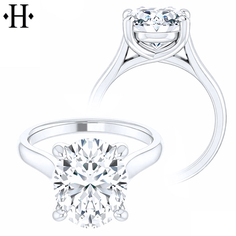3.00ctr-5.00ctr Oval Cut Lab Grown Diamond Ring