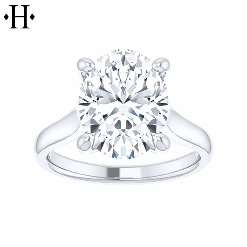 3.00ctr-5.00ctr Oval Cut Lab Grown Diamond Ring