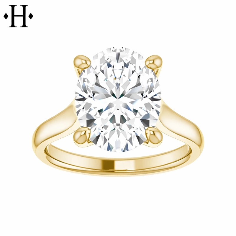 3.00ctr-5.00ctr Oval Cut Lab Grown Diamond Ring