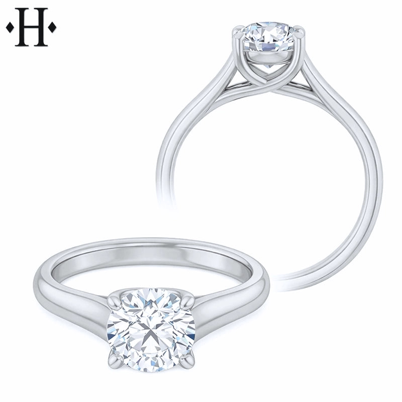 0.75ctr-1.25ctr Round Cut Natural Diamond Ring Tailor Made