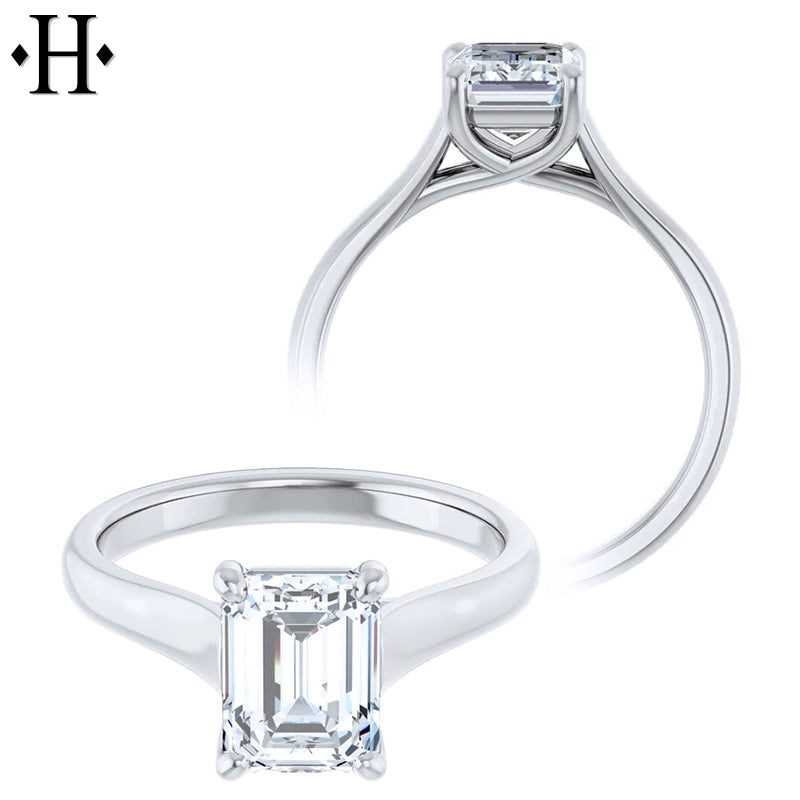 1.00ctr-2.00ctr Emerald Cut Lab Grown Diamond Ring Tailor Made