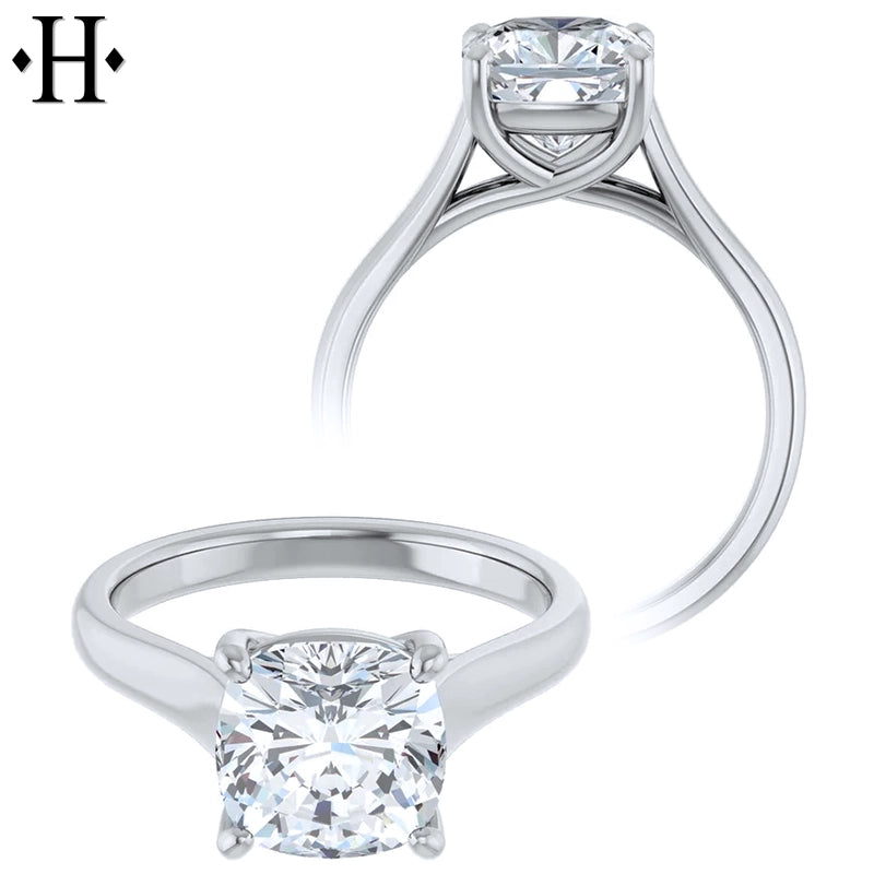 1.00ctr-3.00ctr Cushion Cut Lab Grown Diamond Ring Tailor Made