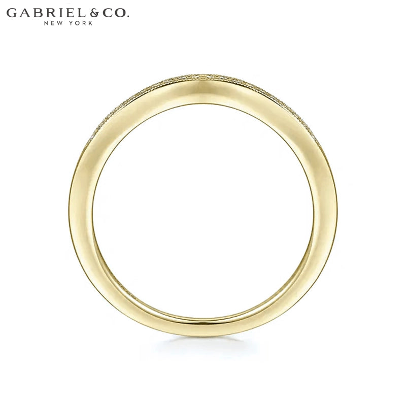 0.05ctw Natural Diamond Vintage Milgrain Curved Ring 1.7mm
