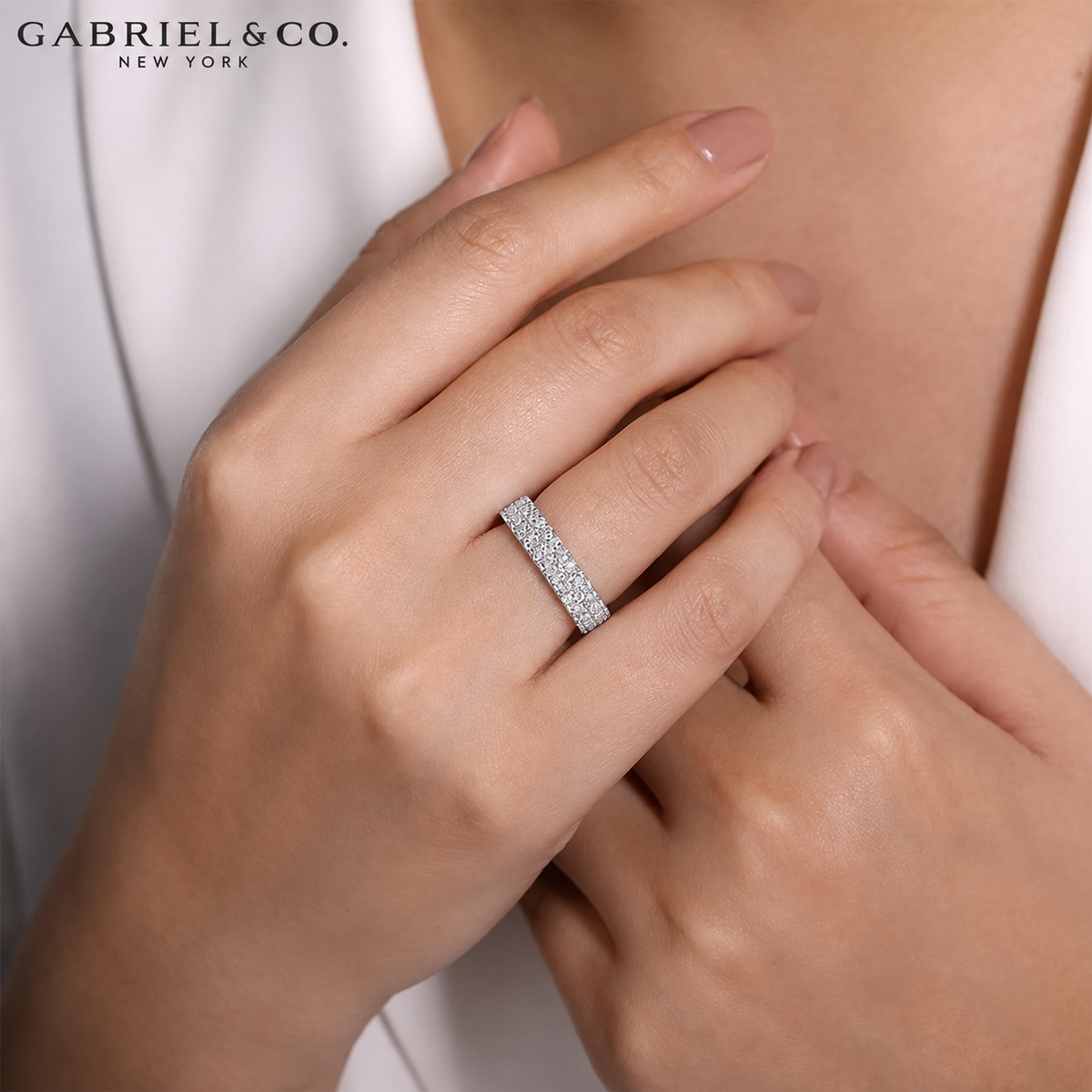 1.15ctw Natural Diamond Micro Pavé Ring 5.0mm