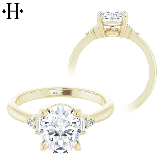 0.75ctr-3.00ctr Oval Cut Diamond Customizable Ring