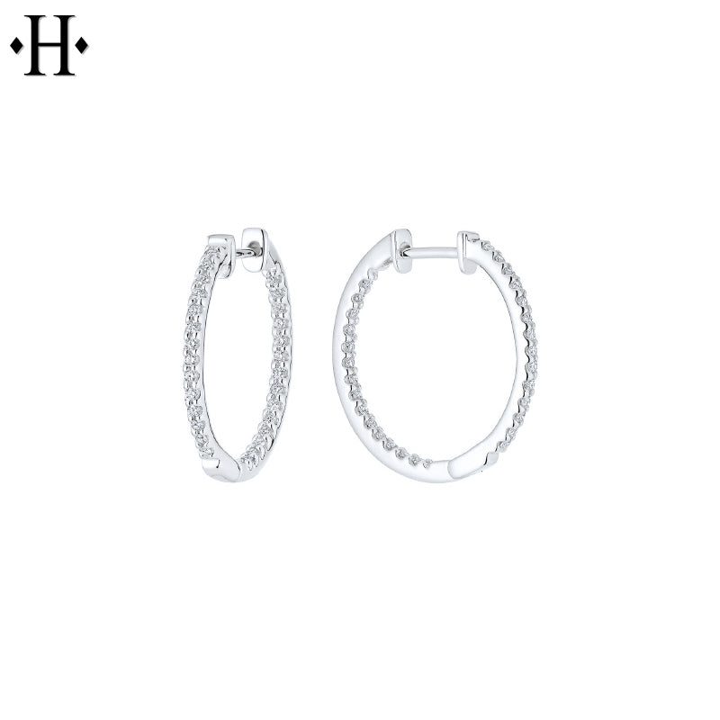0.20cts Natural Diamond Inside-Out Hoop Earrings