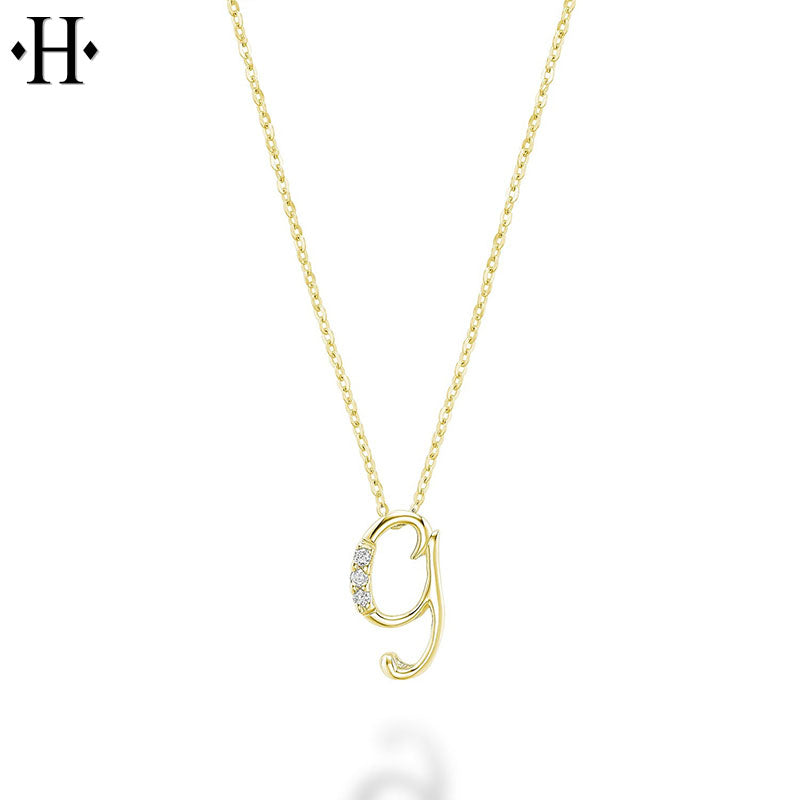10kt Natural Diamond Initial Pendants