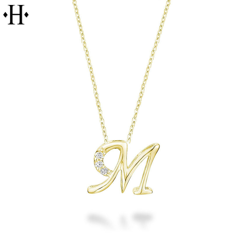 10kt Natural Diamond Initial Pendants